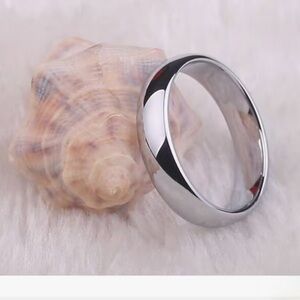 Minimalist Stainless Steel Polished Wedding Band Ring Silver Tone NWT